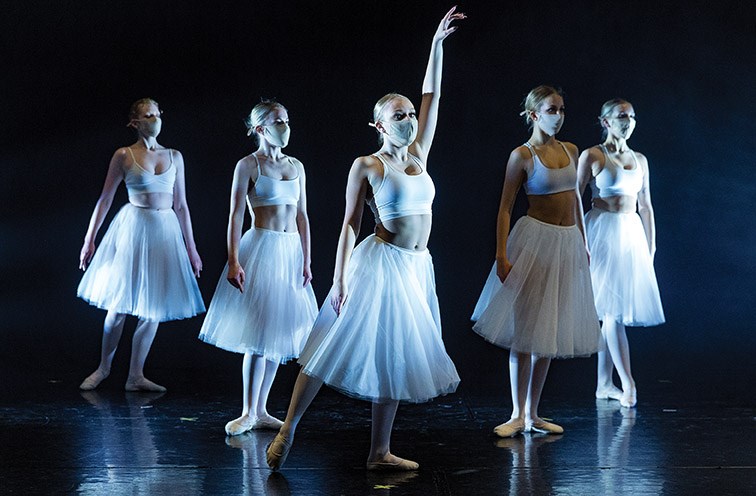 Citizen Photo by James Doyle/Local Journalism Initiative. A group of Judy Russell's Enchainement dancers perform a piece in Studio D as part of the Prince George Community Foundation's Prince George Live! fundraiser.