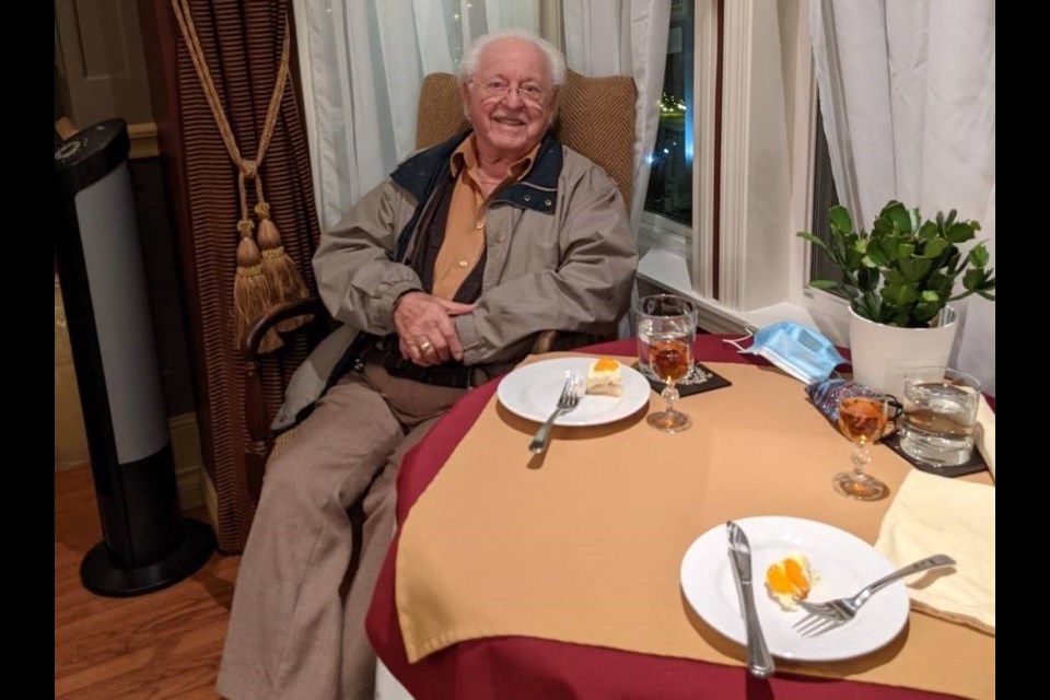 Joseph Nestor, 95, a resident at The Peninsula seniors residence in Sidney, has not yet received a COVID vaccine. 
CAROLINE NESTOR
