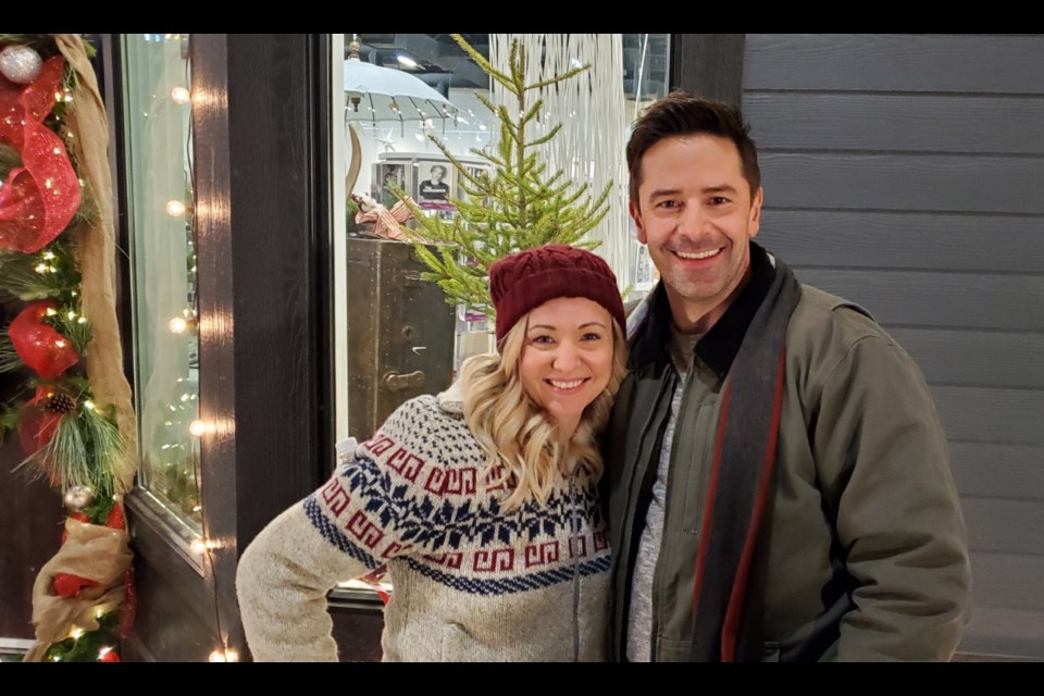 Local actress Nicky Levi poses with Jay Hindle, one of the stars of A Great North Christmas. The movie was shot in and around Prince George earlier this month and it's due to be released on one of the major streaming platforms sometime during the 2021 Christmas season.