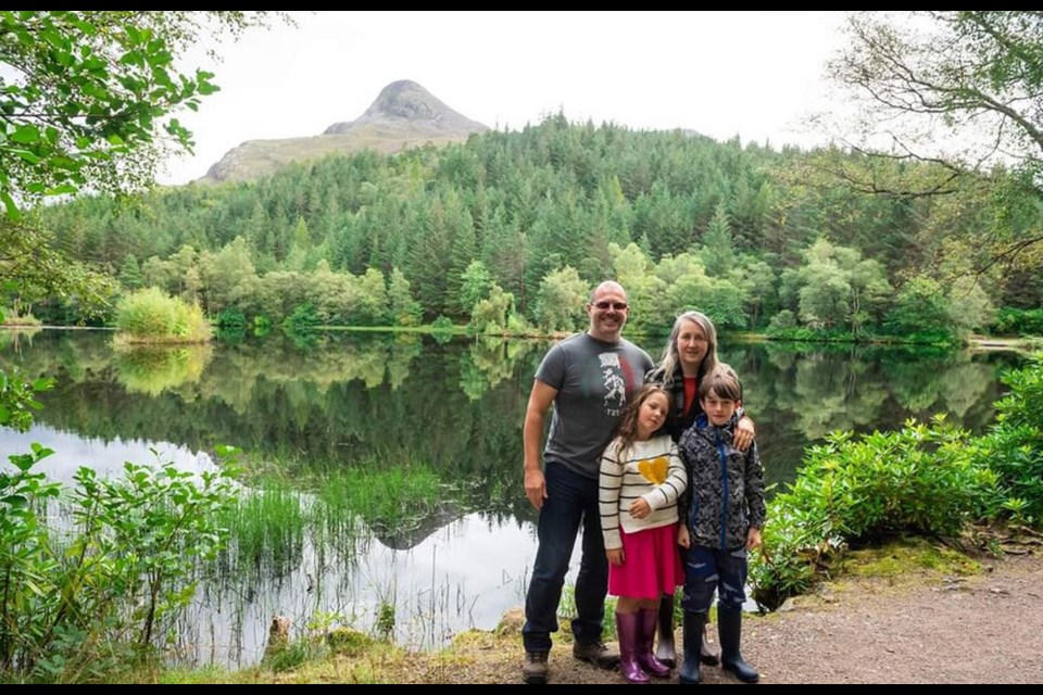 Lauren Fair is seen here with her family in Oban, Scotland. Fair came to Vancouver to watch the Olympics in 2010 and took a book home with her that was about Fort St. James. She found a letter inside written by a resident of the small community and wanted to reach out to see if she could find her.