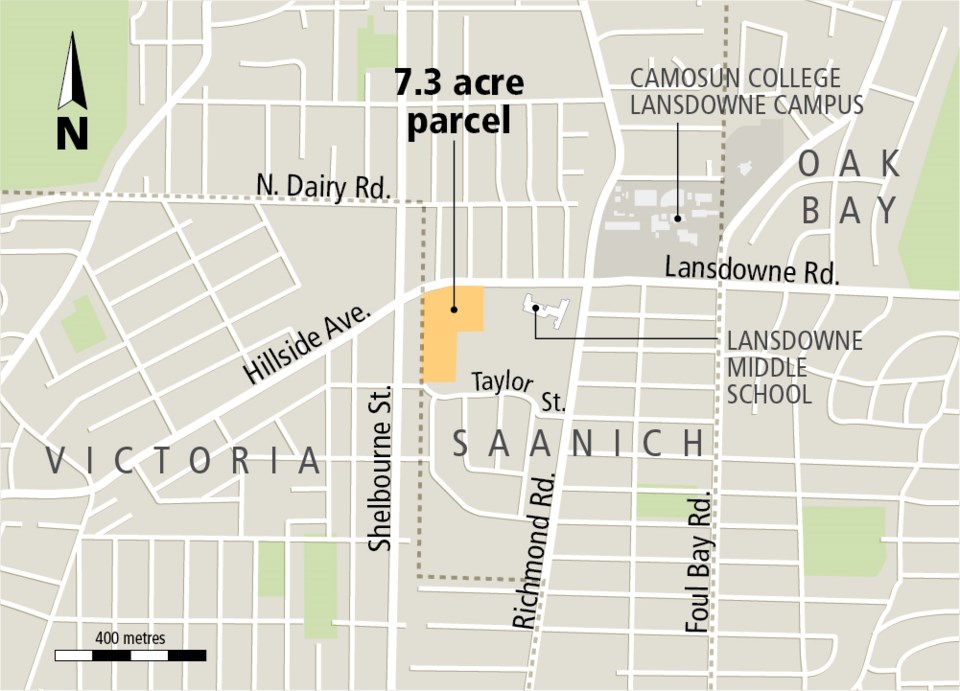 Map - 7.3-acre parcel to be sold an Lansdowne Middle School. April 2021