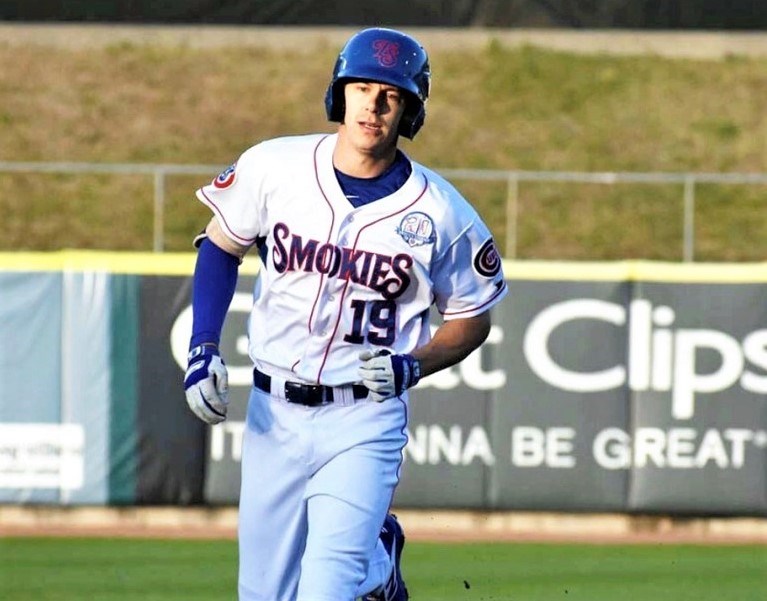 Jared Young runs the basepaths during a 2019 game playing for the double-A Tennessee Smokies. The 25-year-old Prince George native is back in Tennessee awaiting the start of the new season on Tuesday.