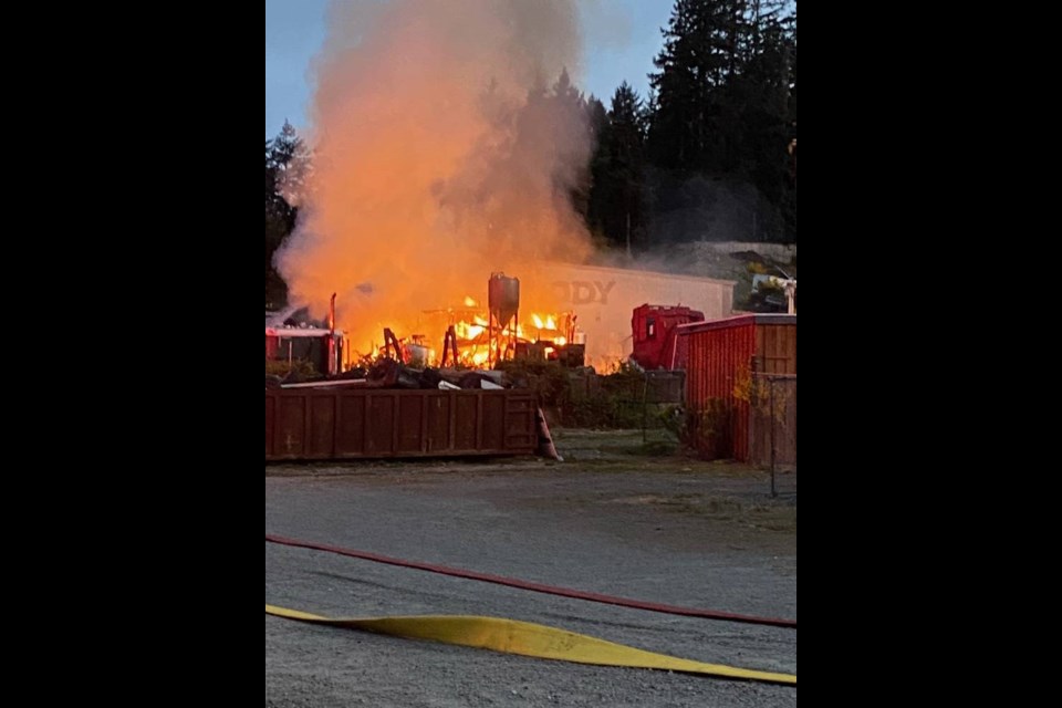 Island Shiners Distillery was destroyed by a fire around 5 a.m. on Tuesday. Multiple fire departments responded. SOOKE FIRE CHIEF KENN MOUNT