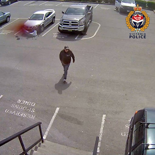 Suspect in a hit and run in the parking lot of a multi-unit temporary housing facility in the 2900-block of Douglas Street. Via Victoria Police