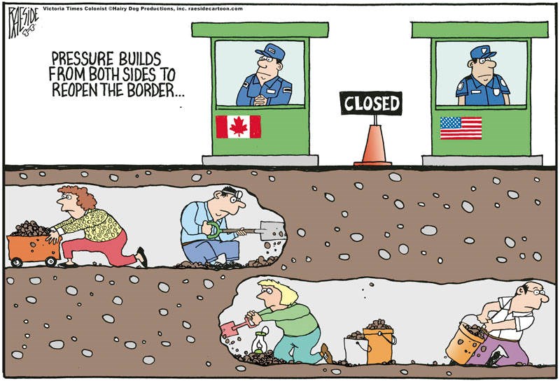Adrian Raeside cartoon June 12, 2021: Reopening the border