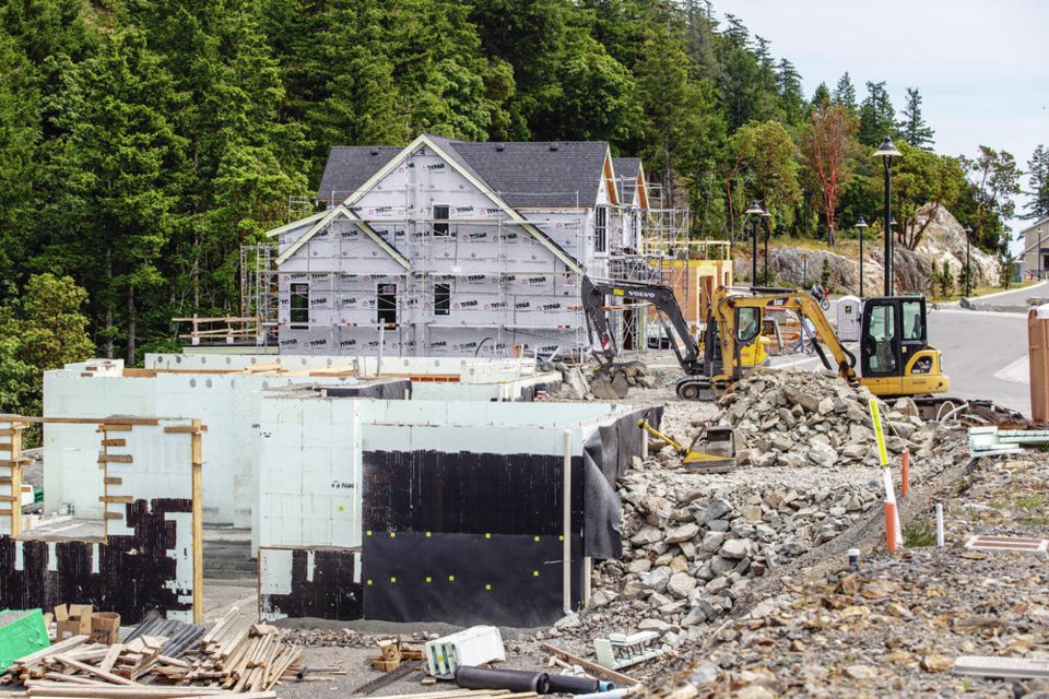 New housing under construction at the 39-lot Pinehurst development of Bear ­Mountain. DARREN STONE, TIMES COLONIST