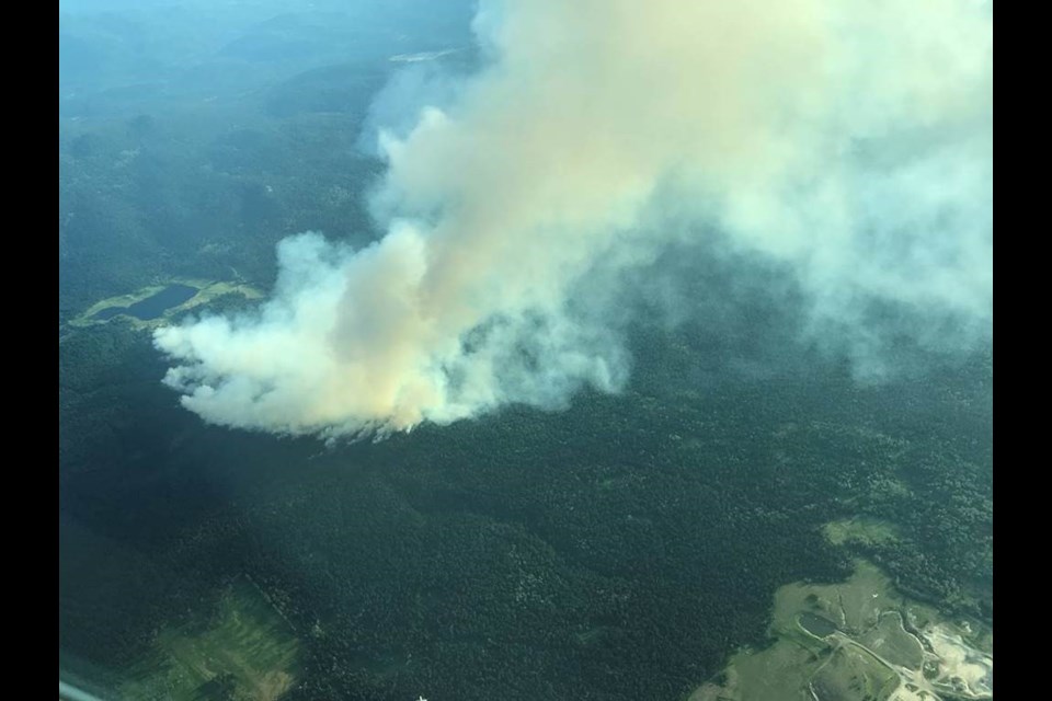 Thick, white smoke from the Sparks Lake blaze could be seen from Kamloops on June 28, 2021.