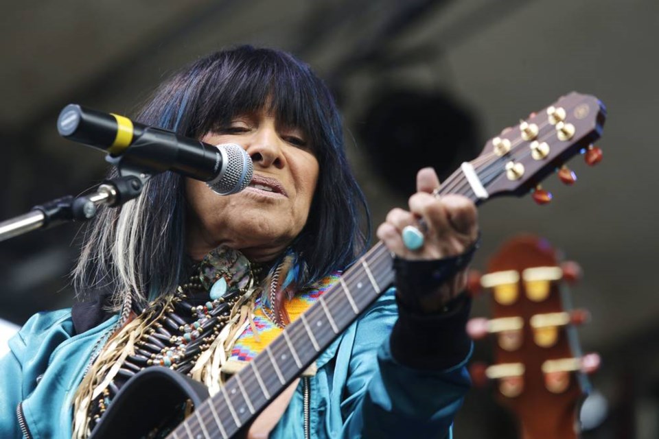 Buffy Sainte-Marie performing in Victoria in June 2013. [Lyle Stafford, Times Colonist]