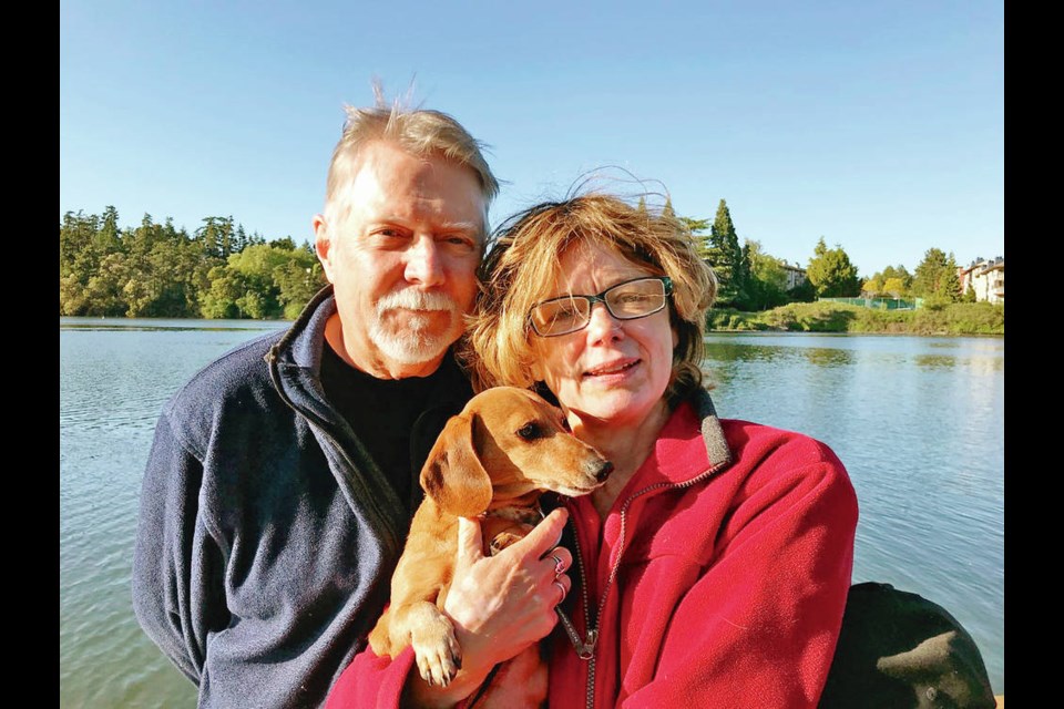 Retired couple Skip Dean, left, and Denbigh Atack Dean, with mini dachshund Coco, moved here from Toronto and have discovered its a tough go to find a house to rent in their price range. VIA KIP DEAN