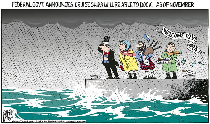 Adrian Raeside cartoon: cruise ships return. July 17, 2021
