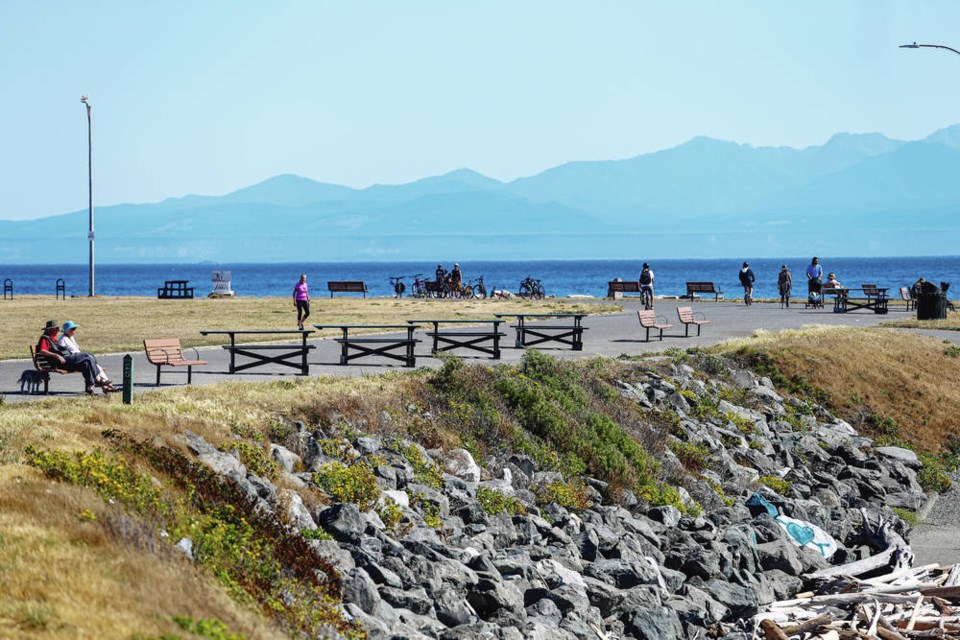 Clover Point in Victoria, where many picnic tables and benches are in former parking spots. ADRIAN LAM, TIMES COLONIST