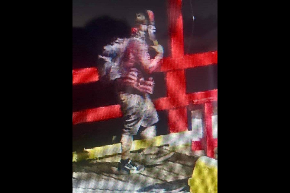 Comox Valley RCMP have released an image of a suspect in a boat theft from Comox Marine on Monday, July 26, 2021. VIA COMOX VALLEY RCMP