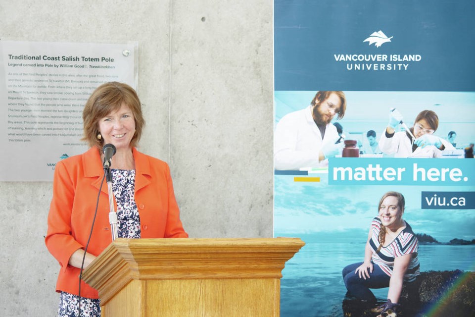 Sheila Malcolmson announces funding for new drug-checking technology HarmCheck at Vancouver Island University on Tuesday, Aug. 17, 2021. VANCOUVER ISLAND UNIVERSITY