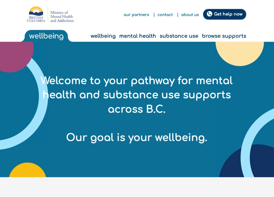 B.C.'s new website for mental health and well-being. August 2021
