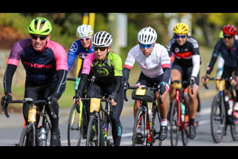 Cyclists ride in the Tour de Victoria on Saturday. ADRIAN LAM, TIMES COLONIST Oct. 2, 2021