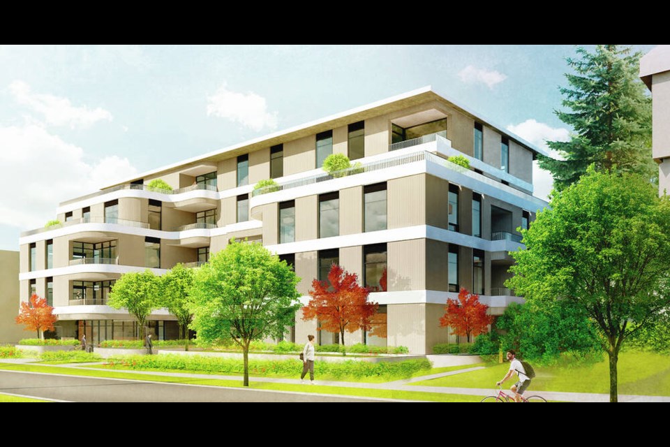 Artist’s rendering of the proposed development at 1120 Burdett Ave. in Victoria. Via Empresa Properties