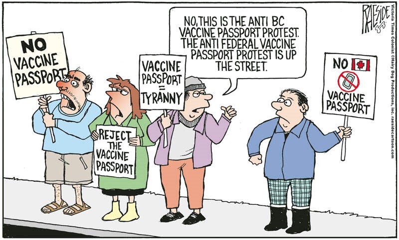 Adrian Raeside cartoon: Vaccine passports, two please. Oct. 23, 2021