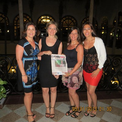 Sunny climes: At left, Maria Mrakic, Angela Sartori, Sandra Spagnuolo and Cristina Apolonia went on a trip to Cabos San Lucas, Mexico.
