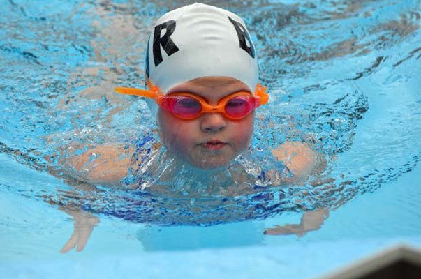Learn to swim: Young swimmers took to the Central Park Pool in Burnaby for the Burnaby Barracuda's annual summer swim meet.