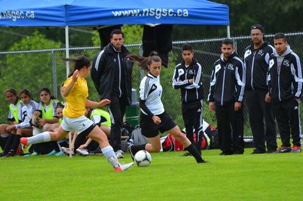 A tough start: The Burnaby South Rebels were beaten by eventual seventh-place finisher Stelly's in their opening game of the B.C. AAA high school girls' soccer championships in North Vancouver last week.