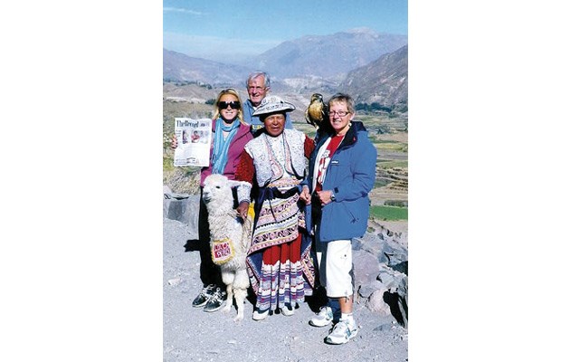 South American exploration: Shannon Elmer, Ken Elmer and Janet Neufeld search for condors in the Colca Canyon, Peru. Shannon recently competed in the game show Wipeout Canada, staged in Buenos Aires, and continued her explorations throughout South America to Terra del Fuego, at the tip of Argentina. She met up with her parents in Macchu Pichu.