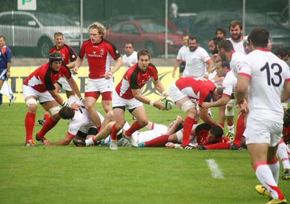Off the ruck: Canada defeated Georgia 31-12 in an international men's exhibition rugby match at Swangard Stadium on Saturday.