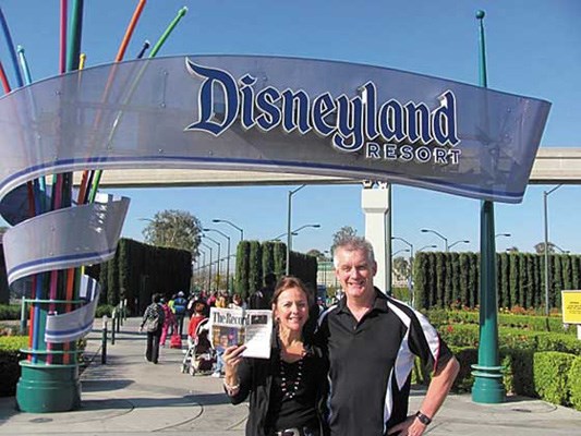 Fun with Mickey: Tom Droppo and Melanie Fontana took their Record to Disneyland on a recent vacation, just before Christmas. It was Tom's first time at Disneyland.