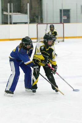 A good start: The Burnaby/New Westminster under-12 ringette team hosted Vernon in the association's annual Ice Breaker tournament last weekend.