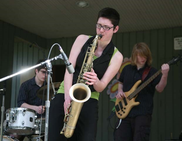 Sockdollager performs during Easter in the Park celebrations at Queen's Park on Sunday. The sun came out and the family-friendly entertainment included performances from Junior Bean, Music with Marnie and One Woman Circus.