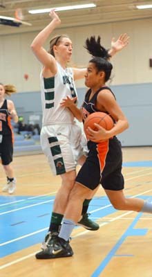 Against the best: The New Westminster Hyacks dropped their opening game against No. 1-ranked Oak Bay at the Centennial Top-Ten Shootout girls' basketball tournament last week. Meriam Ali scored more than 100 points in four games to lead the 12-place Hyacks.