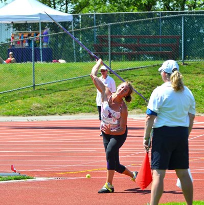 An off day: Krista Woodward was off form from her win at the recent national senior track and field championships, placing fourth overall at the Harry Jerome Track Classic at Swangard Stadium on Canada Day.