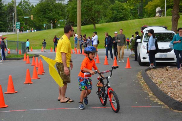 Give it a tri: Youngsters competed in swimming, biking and running at the first TriKids triathlon held at Burnaby Lake Sports Complex on Sunday.