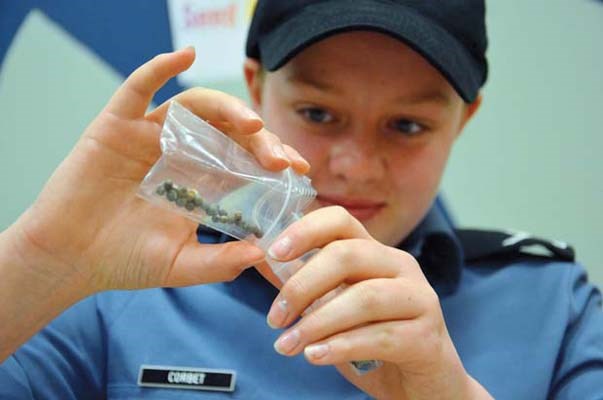 Going green: Sea cadet Alysha Corbet measures out some of the seeds for a seed exchange that took part at Queensweep 2012, held April 22 in Queensborough. The event was held in celebration of Earth Day.