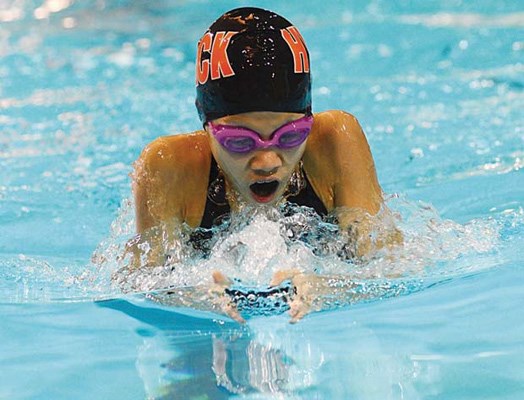 In the swim: Hyack Swim Club's Andrea Szto competes in the 200-metre breaststroke at the Hyack Icebreaker Classic swim meet at the Canada Games Pool on Sunday.
