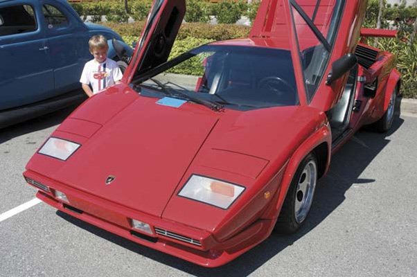 Five-year-old Nathan Stopar spotted this 1984 Lamborghini from across the Starlight Casino parking lot during Sunday's event hosted by the Galaxie Car Club of Canada in Queensborough.