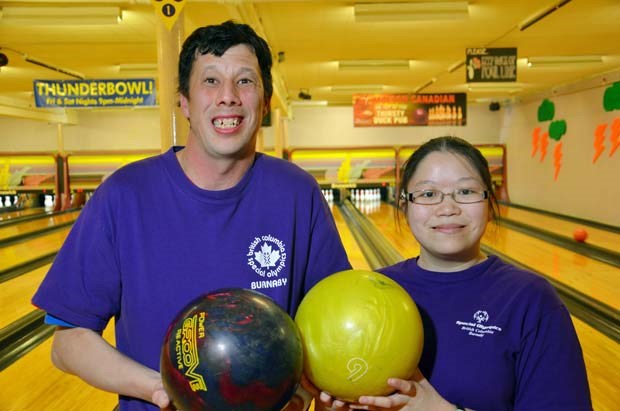 Winners: Local Special Olympians gathered at Lucky Strike Lanes in New Westminster for the provincial 10-pin qualifying tournament on Sunday.