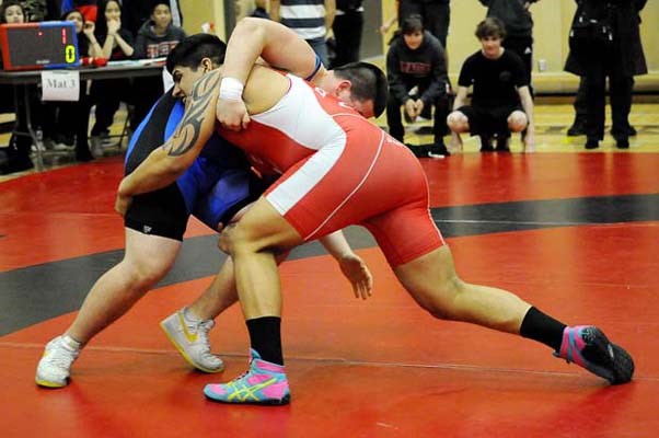Top district: Burnaby/New Westminster district wrestlers won 21 of 28 weight classes at the Lower Fraser Valley championships last Friday.