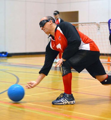 Goalball games: The Canadian national goalball team got together to practise in New Westminster.
