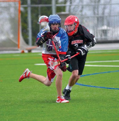 Bedevilled: The New Westminster Warlocks 2 team defeated the Burnaby Devils 14-5 in a Pacific Coast under-16 field lacrosse matchup at Queen's Park East on Sunday.