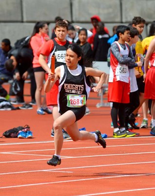 St. Thomas More Knights sped around the track in bantam girls' and boys' 4x100 metre relays at the qualifying meet at Swangard Stadium on Tuesday.