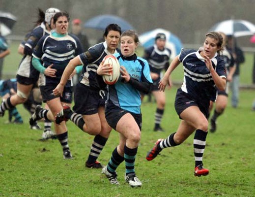 At the maul: The Burnaby Lake Rugby Club women's team picked up their third championship title this season, winning the premier women's Tier 1 Cup final by a 6-0 score over the Bayside Sharks at Burnaby Lake Sports Complex-East last Saturday.