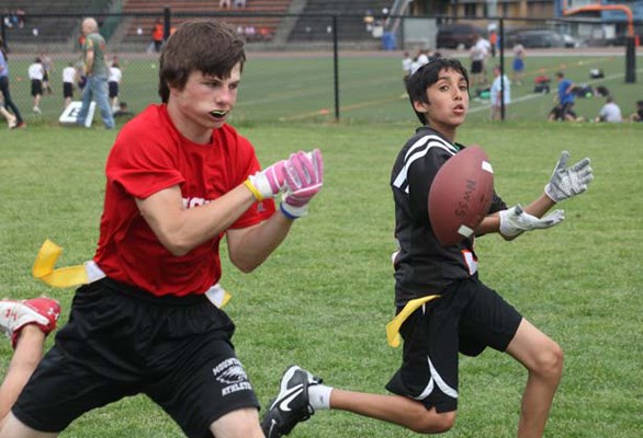 Gotcha: Burnaby and New Westminster were well represented at the Lower Mainland spring flag football jamboree held at Mercer Stadium last Saturday.