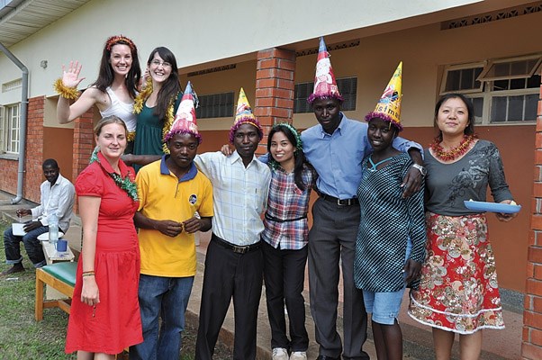 Richard formed close relationships with the people she was sent to help. Here, she celebrates Christmas 2010 with a patient at the unit.