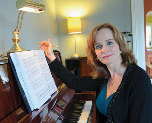In the spotlight: Melanie Adams in her New Westminster home. Adams is starring in the upcoming Supernatural Noir chamber opera, and she also returns to the stage with musica intima for the ensemble's season opening concert Oct. 13.