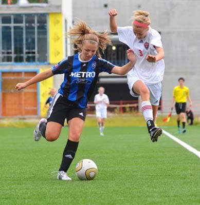 Mountain low: Mountain FC fell 3-2 to Coquitlam Metro-Ford in the under-15 girls' semifinal in High Performance Premier Cup semifinals at Burnaby Lake-West on Sunday. Both girls' and boys' finals are this weekend at Minoru Park in Richmond.