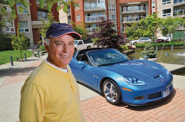Wayne Pelletier shows off his Jetstream blue 2011 Corvette "dream car" that he will be showing off at this Sunday's Show and Shine on Columbia Street in New Westminster. Pelletier has owned four different Corvettes since 2000.