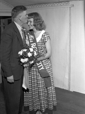 Retro chic: Photos of the letter writer, Marlene Cameron, which were taken by Columbian photographer Frank Goodship when she won Miss Royal City in 1950.