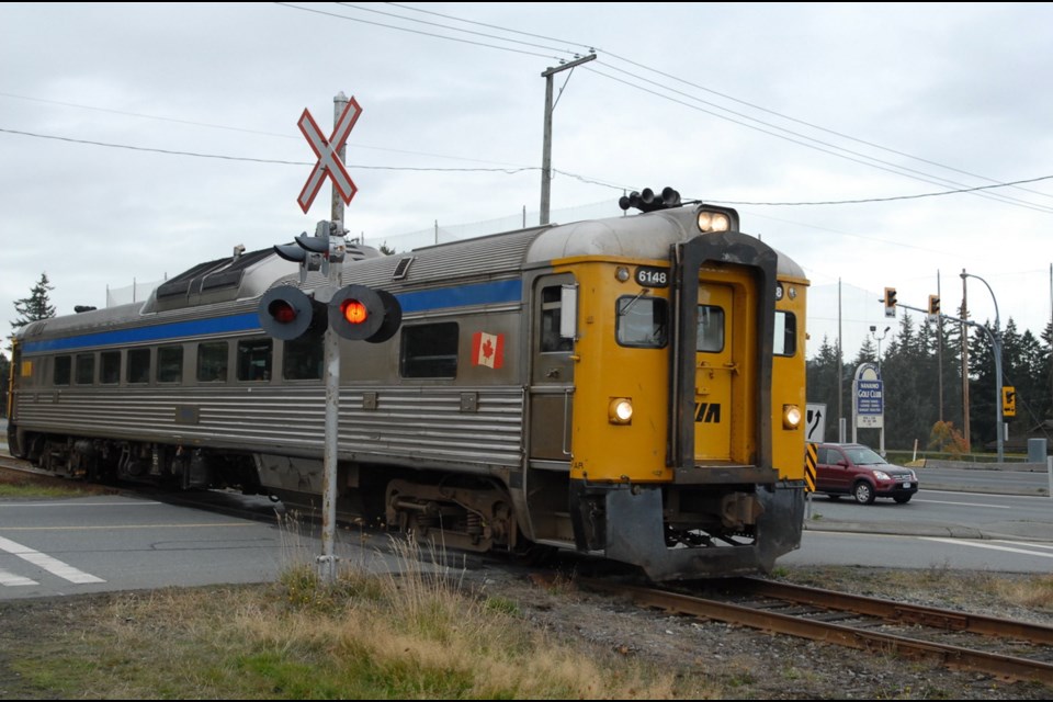 The VIA Rail Dayliner en route to Victoria from Courtenay in 2009.