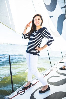 CBC weather host Lien Yeung enjoyed a day on the waters aboard the Hugo Boss yacht, skippered by racing phenom Alex Thomson.