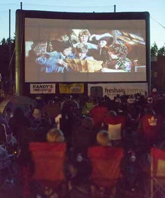 The Tsawwassen Business Improvement Association hosted its first Outdoor Movie Night of the summer Saturday, July 27 at Winskill Park. Residents enjoyed a myriad of activities before the movie, The Goonies, started at dusk.